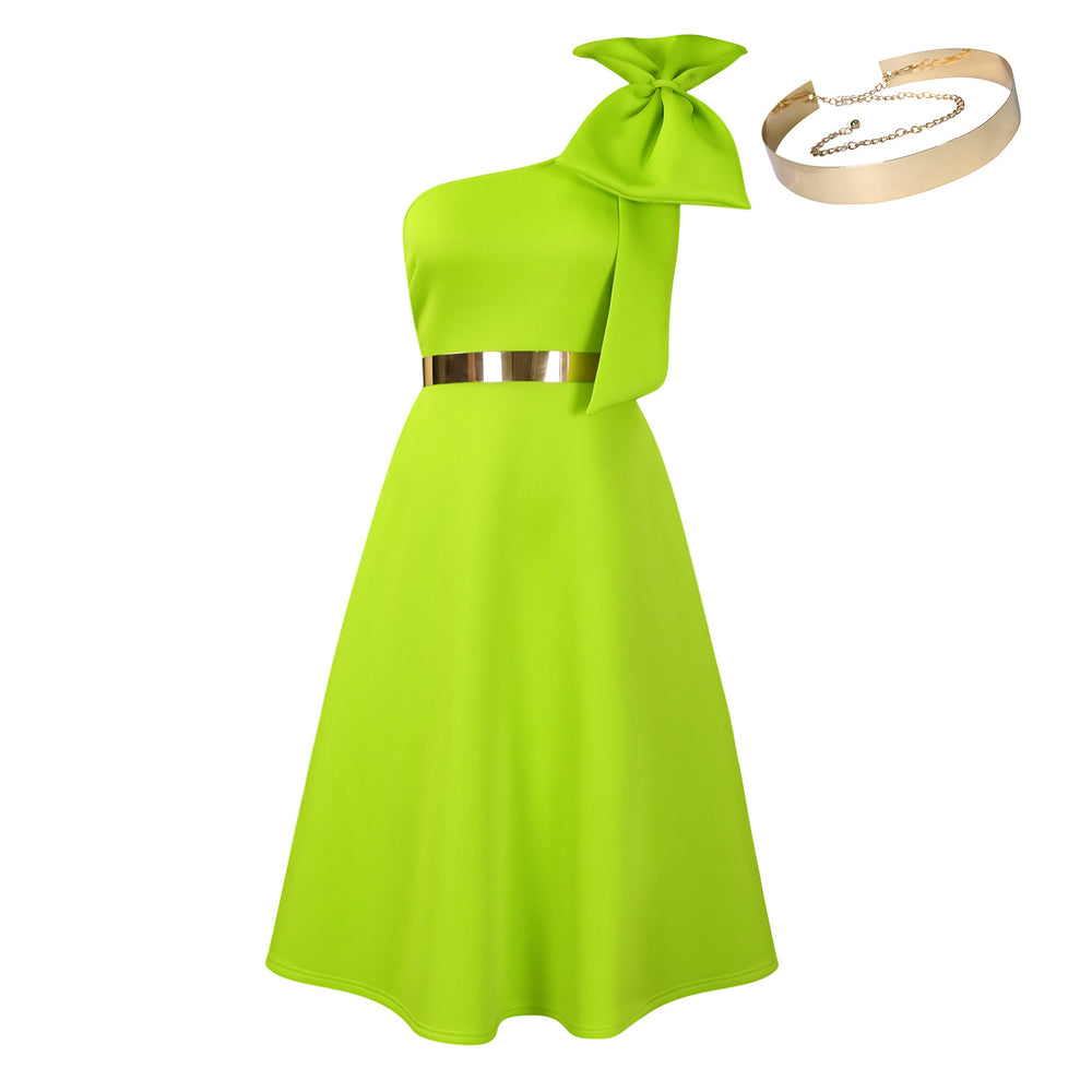 D513  plus size women's summer new fashion one-shoulder bow banquet dress african maxi dress