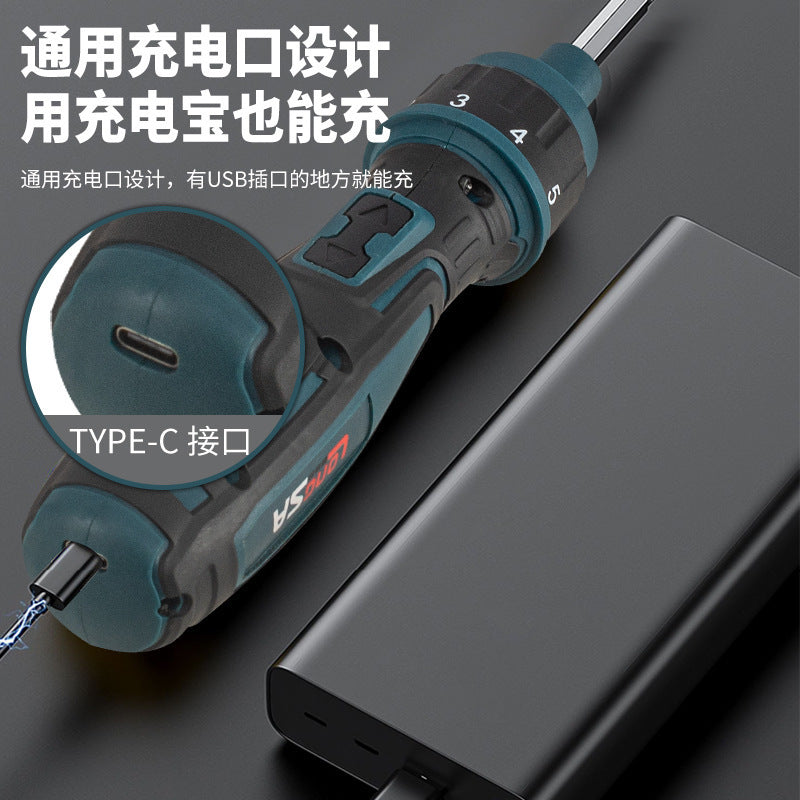 Automatic high torque electric screw batch straight handle electric screwdriver mini small electric drill ratchet screwdriver