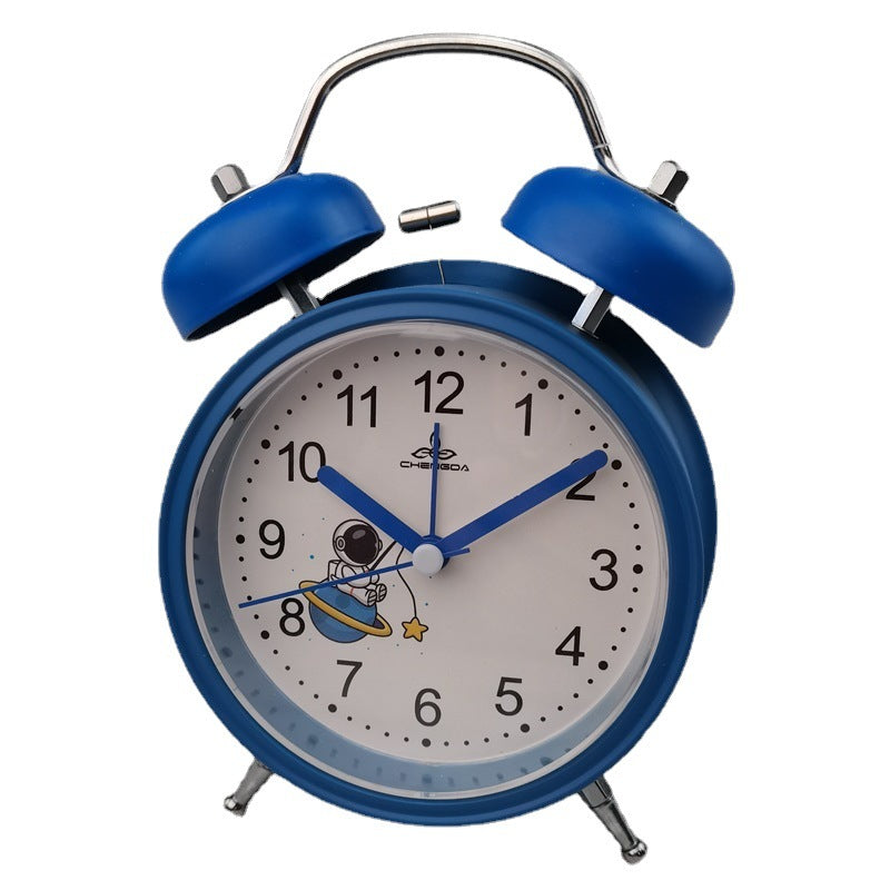 Alarm clock new cartoon creative students with large volume clock decoration luminous silent wrought iron bell alarm clock Y43