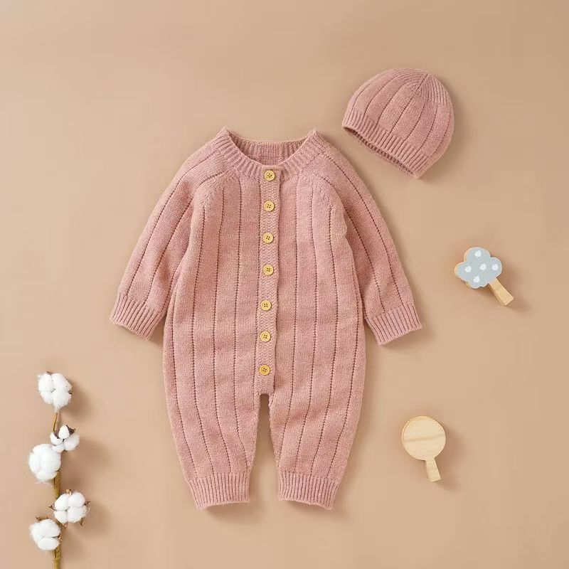 Baby romper jumpsuit spring autumn newborn sleepsuit knitted unisex baby warm clothes autumn winter 021