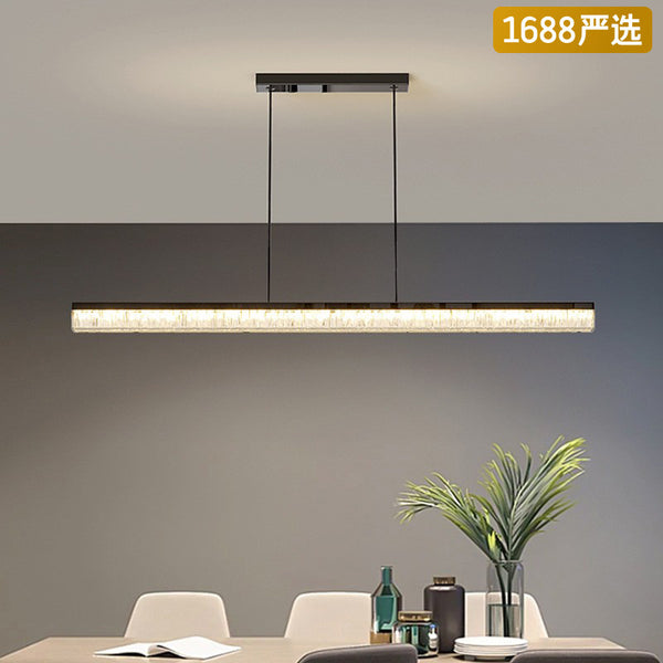 [Strict selection] Chandelier light luxury high-end Italian minimalist dining room bar island table one-word strip lamp lamps