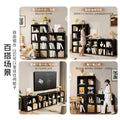 Modular grid storage cabinet - freestanding or wall-mounted, steel bookcase for home, kids' picture books, minimalist storage