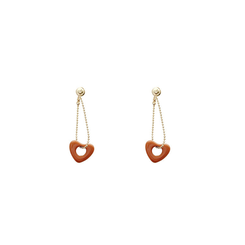 Simple retro red braided design stud earrings - women's exquisite and unique earrings, new arrival, flattering and high-end ear jewelry