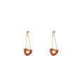 Simple retro red braided design stud earrings - women's exquisite and unique earrings, new arrival, flattering and high-end ear jewelry