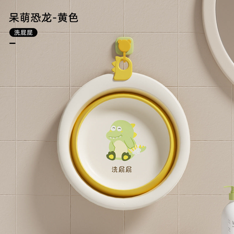 Foldable baby wash basin - portable, hangable, and perfect for washing newborns' faces and butts