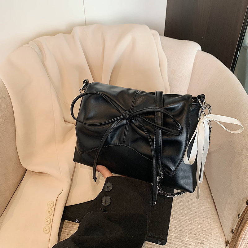 Ballet style bag women's 2025 new popular fashion versatile shoulder bag high-end silver chain messenger bag