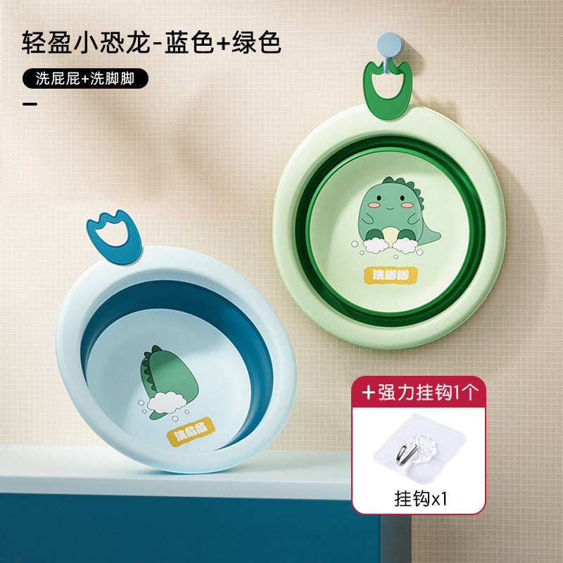 Collapsible kids' wash basin - portable newborn face wash basin - thickened plastic baby basin - household infant wash basin
