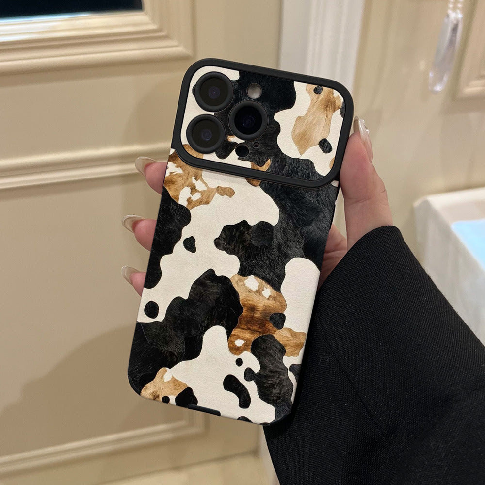 Leopard print mobile phone case suitable for iphone16/15 anti-fall 17promax color matching retro protective case apple 17