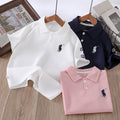 Boys' summer new arrival: polo shirt with turn-down collar, solid color casual top, trendy yh style