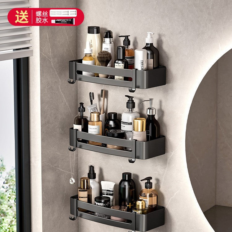 Bathroom black corner shelf, no punching, bathroom, washroom, bathroom, storage rack, tripod, corner storage rack