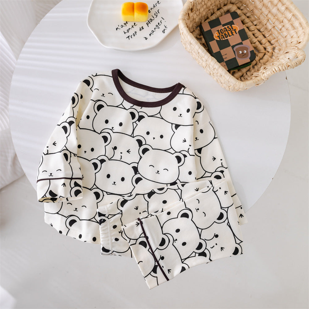 new children's pajamas: boys' spring/autumn long-sleeve cotton pajamas, baby & girls' big kids' loungewear, home wear