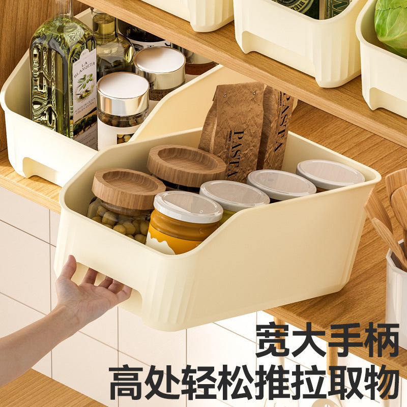 Large capacity kitchen seasoning refrigerator sundries storage box fruit and vegetable finishing storage box food grade drawer storage basket