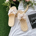 Summer new women's fashionable sweet bowknot flip-flops - comfortable, non-slip sandals for home, outings, and the beach