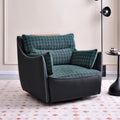 Modern minimalist single lazy sofa chair - living room, balcony, small apartment casual chair - plaid designer swivel chair