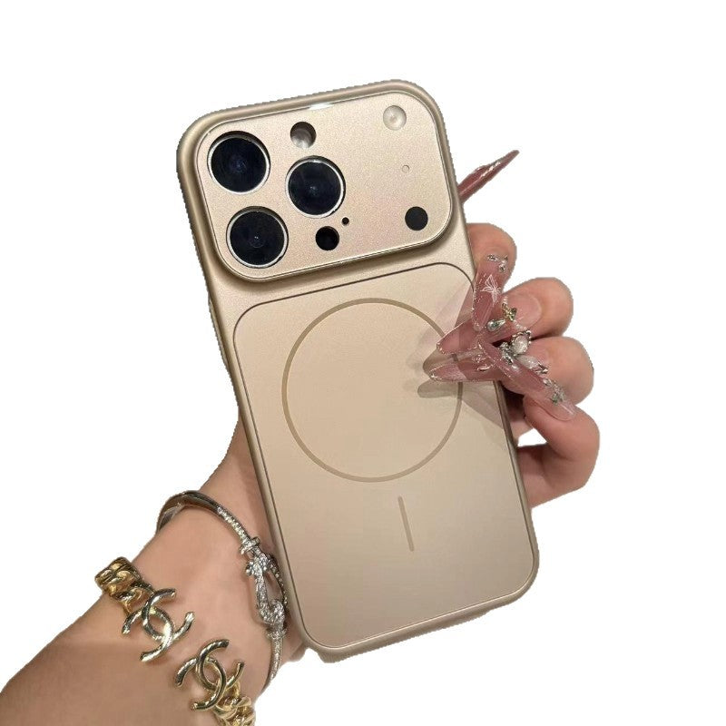 Suitable for apple 17promax mobile phone case that instantly turns into 17 large window lens film frosted magnetic iphone11 sheath