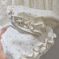 Summernew arrivalgirlpure cotton polka dot lace casual pants k-stylefashionpantskids pants children's clothing trendy