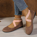 plus size suede cross elastic band round toe lazy flatssummernew arrivalflats beanie shoes in stock wholesale