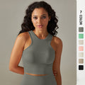 fashion seamless tight medium longpure color high elastic yoga vest tops sports running fitness yoga clothes