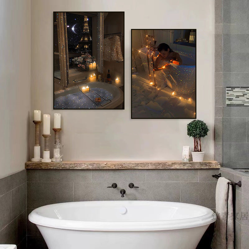 ins wind hanging painting clothing store background wall fashion decorative painting living room advanced sense flash diamond painting bathroom coffee shop