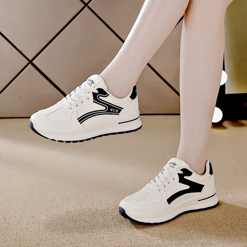 plus size flat sneakers, white canvas shoes, lightweight soft sole non-slip women's autumn skate shoes, casual sneakers for women
