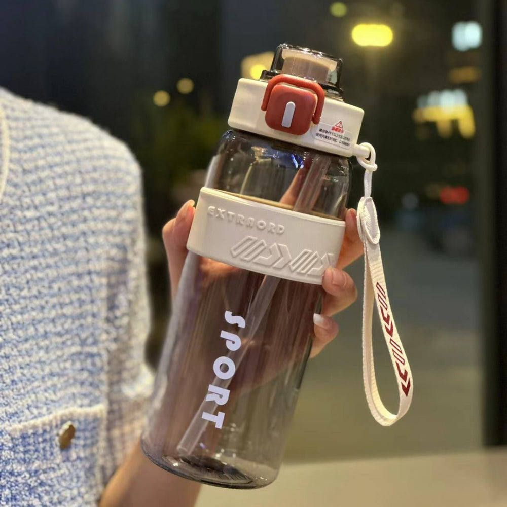 Large capacity water bottle for travel, sports, and fitness - dual drinking options, student straw cup, plastic outdoor water bottle - wholesale & customization available