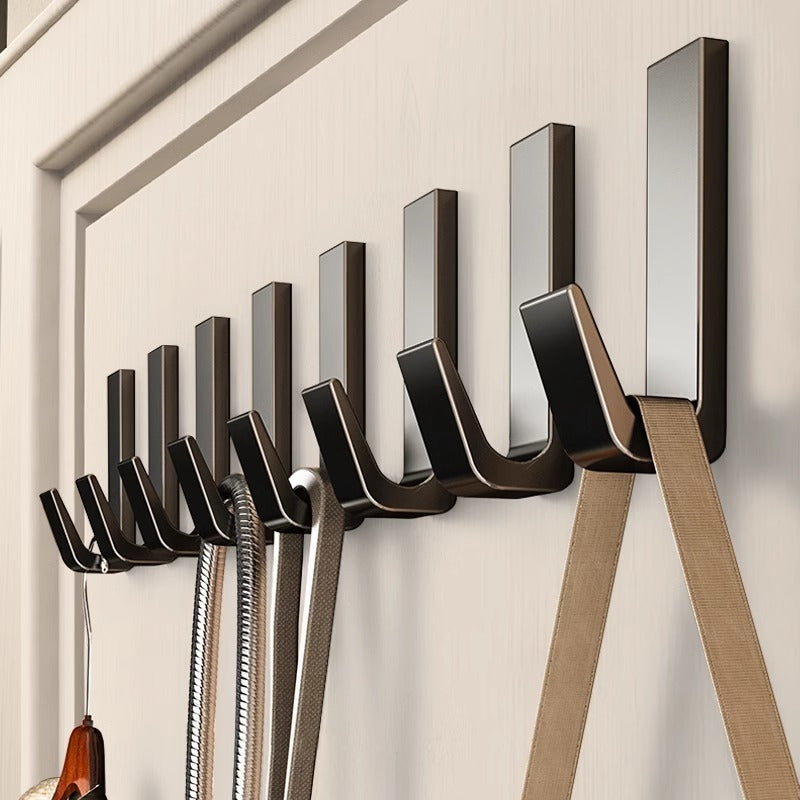 Black coat hook, entryway shoe cabinet hook, coat and hat hook, towel hook, bathroom clothes hook, wardrobe wall-mounted, no-drill installation