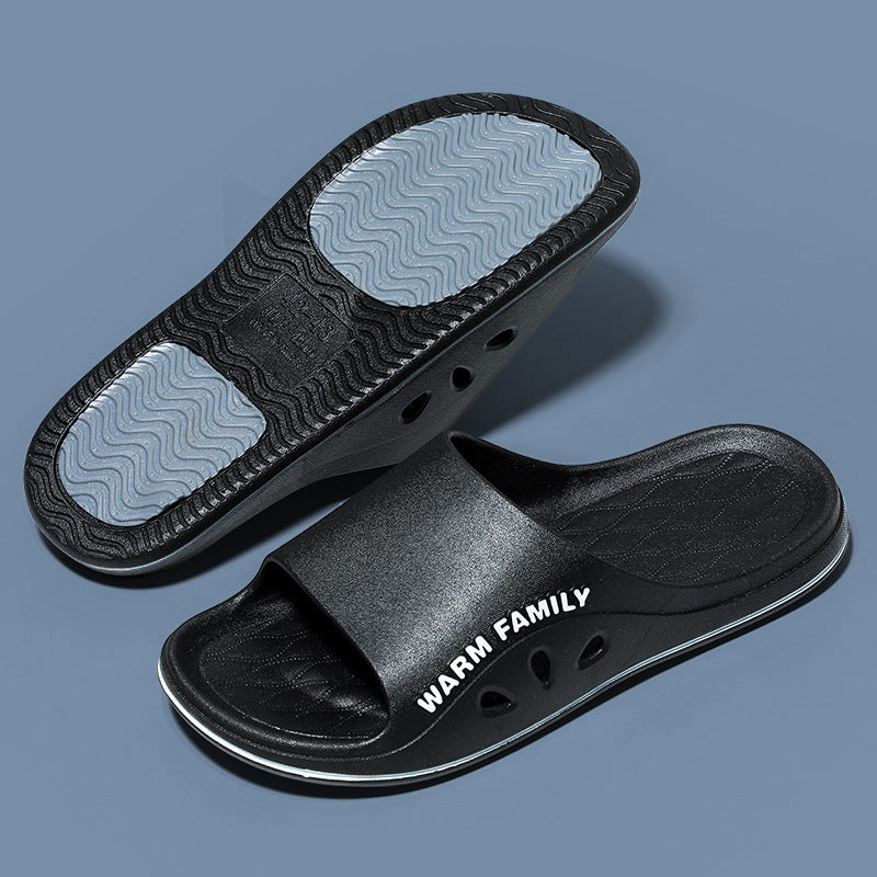New women's anti-slip slippers for home, summer couple's wear-resistant thick-soled slippers for seniors, home bathroom bath slippers for men