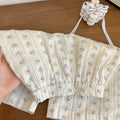 Girls' summer new fashionable and stylish cropped floral straight-leg casual pants - trendy, high-quality children's clothing for baby girls