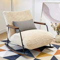 Medieval style rocking chair living room for homeretro cashmere lazy casual lounge chair cream style single sofa chair