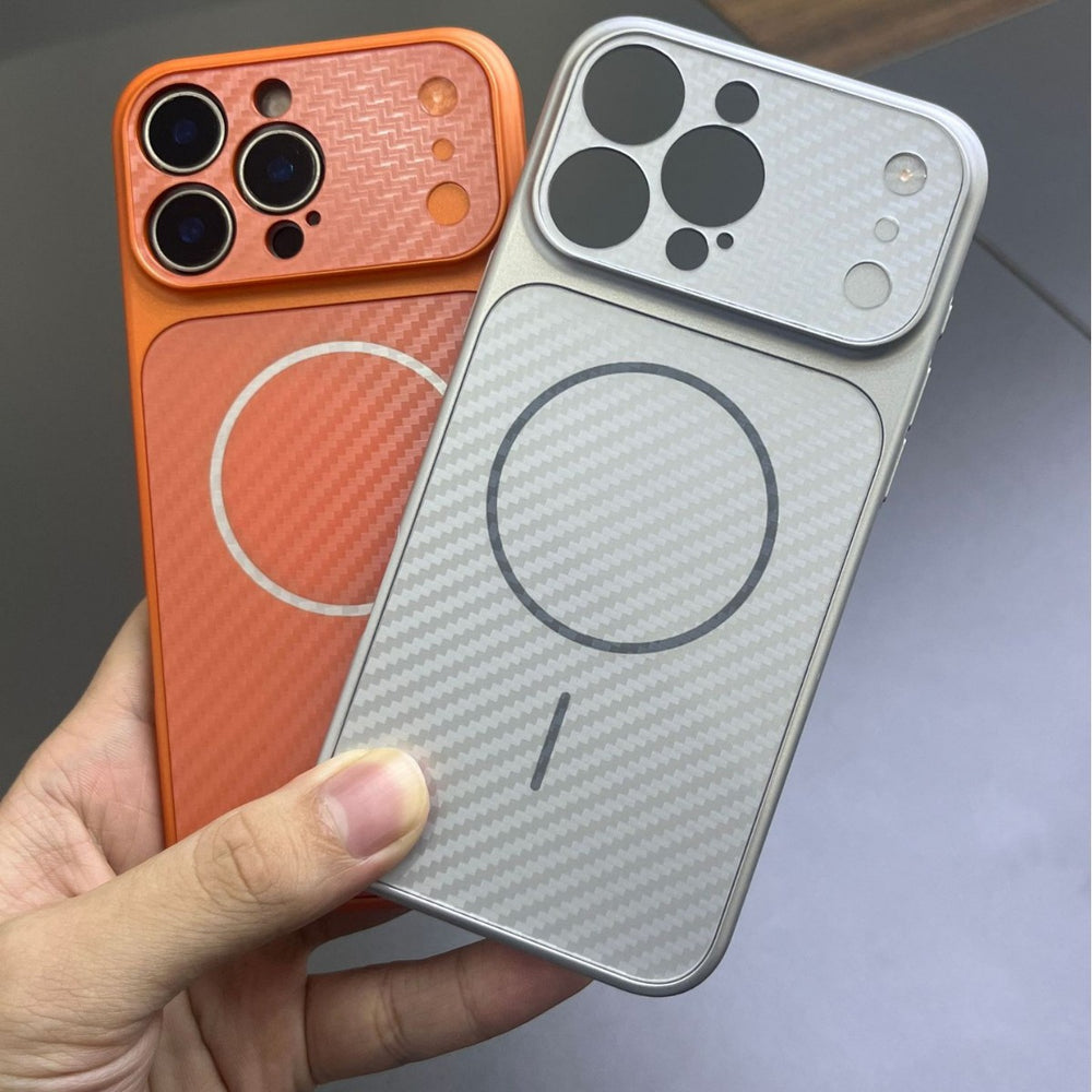 Apple iphone 17 carbon fiber texture corning high-alumina phone case - instantly upgrade to iphone 17 pro max magnetic matte finish