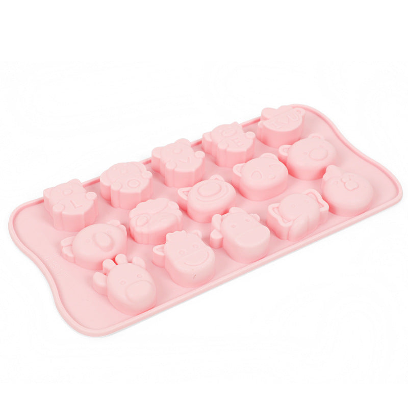15-cavity cartoon silicone ice cube tray mold - homemade ice pop & ice cube maker, silicone chocolate mold, home diy baking tool