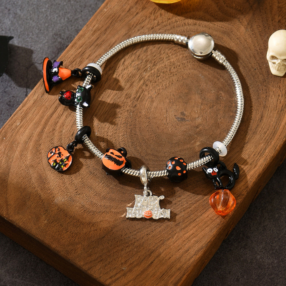 Halloween bracelet wholesale: european and american niche design, ghost & grim reaper women's jewelry, dark metal punk style bracelet