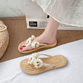 Floral flip-flops for women, summer outdoor wear, 2025 new style, beach & vacation, fairycore sandals, non-slip, wet-weather friendly