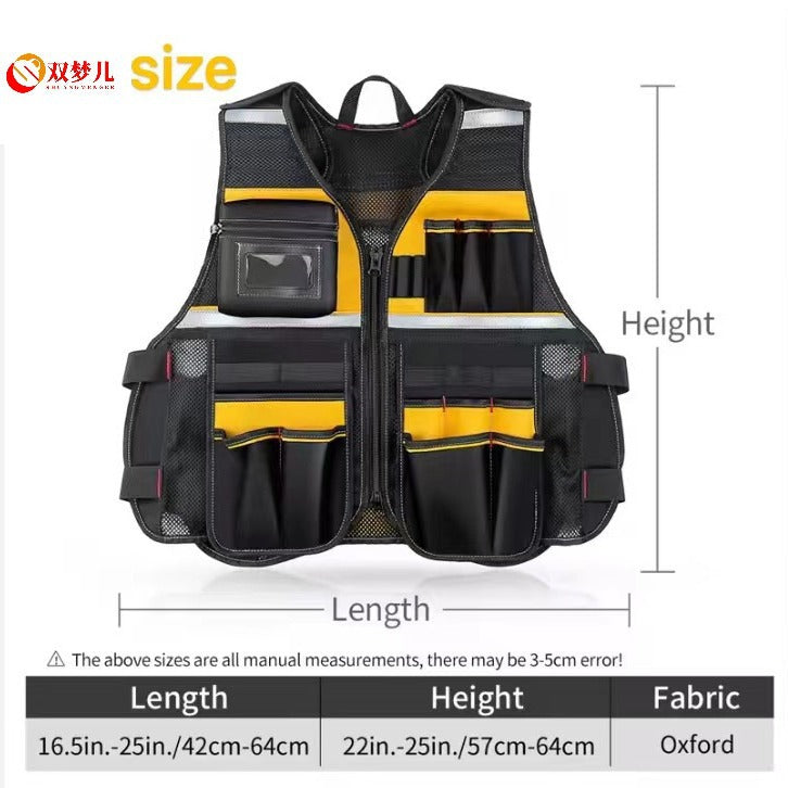 Custom vest tool kit Vest electrician woodworking hardware tool bag Labor insurance Repair work bag Storage