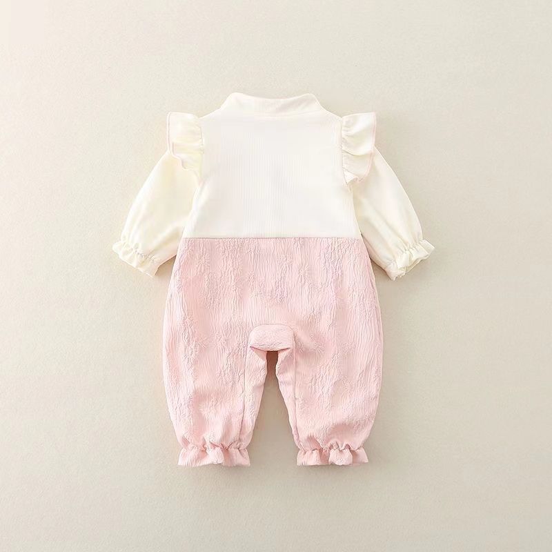 Newborn baby autumn outfit: girls' romper - perfect for full month, 100-day celebration, traditional chinese style, first birthday, chanel-inspired, outdoor wear, spring & autumn trendy style