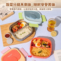 High-style, divided lunch box made with 304 stainless steel. perfect for students and office workers, this bento box is microwave-safe and ready for your packed lunch