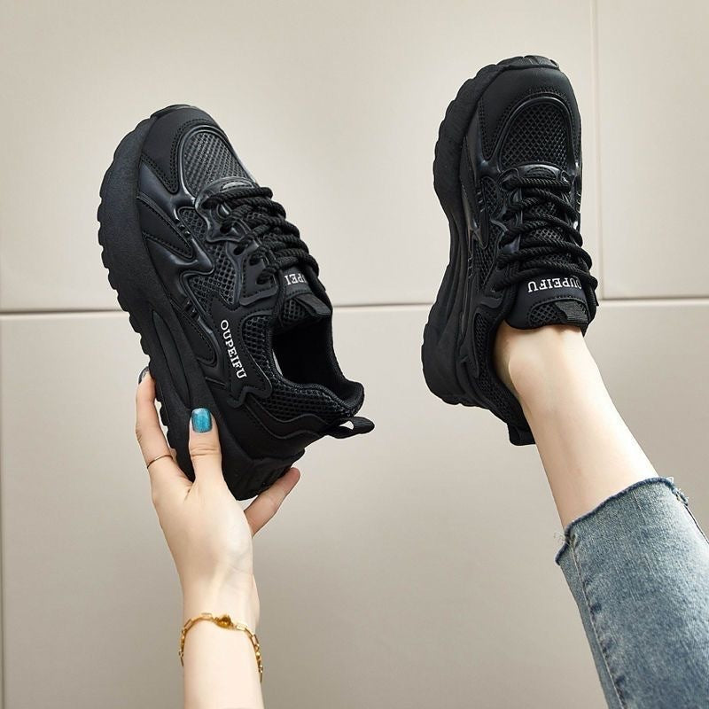 Spring autum women's shoes new arrival breathable mesh sneakers women's k-style thick solecasual soft bottom running dad shoes women