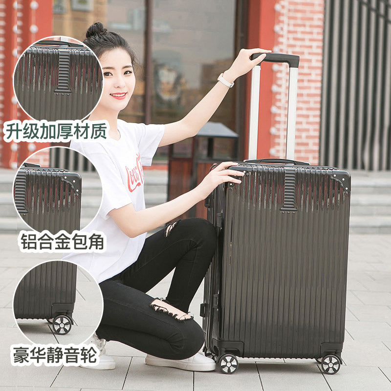 Luggage Internet celebrity trolley case female aluminum frame suitcase universal wheel male ins password case 20 inches 24 leather case 28