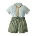Summer new arrivals: korean & japanese style boys' outfit - plaid shirt, turn-down collar, short sleeve, fresh & stylish kids' clothing, perfect for birthday gifts