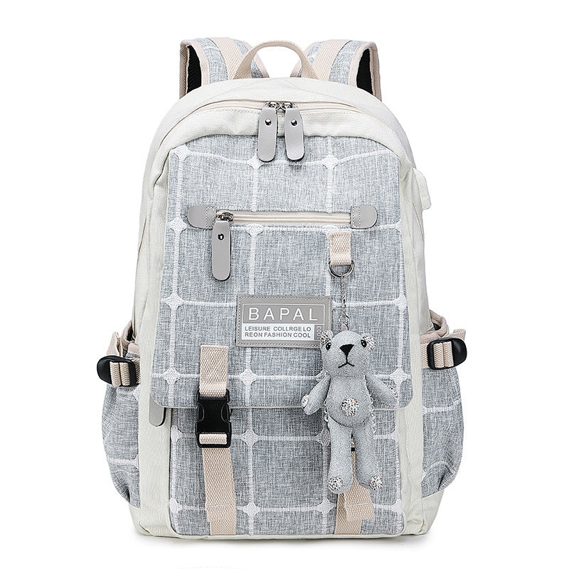 Women's canvas backpack - large capacity travel backpack for students, high school, and middle school