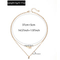 European and american cross-border fashion niche letter heart necklace, stylish and versatile metal diamond-studded layered choker for women
