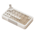 Plastic portable pill organizer - sealed, week-long, high-capacity travel pill case with compartments