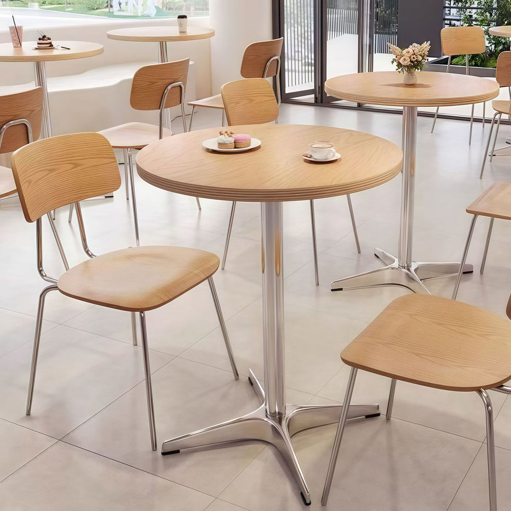 Wood style cafe table and chair combination milk tea dessert shop commercial dining table casual small square table tavern table and chair