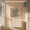 Space aluminum bathroom cabinet ceramic wash basin cabinet combination bathroom wash basin cabinet waterproof moisture-proof basin