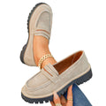 plus size loafers: new autumn  casual slip-on chunky sole women's flats - retro, versatile, and effortless style