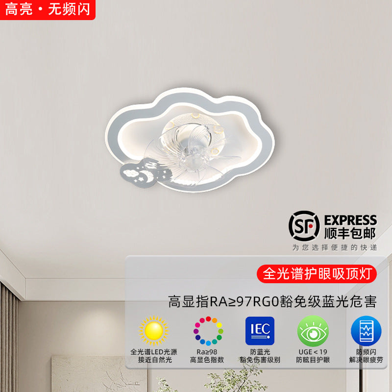 Bedroom fan light ceiling integrated dining room full spectrum study intelligent voice with electric fan Zhongshan home improvement lighting