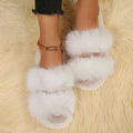 Plus size fur slippers for women 2024fall and winternew arrivalflats home indoor and outdoor wear front and rear stuffed cotton slippers wholesale