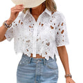 fashion women's lacefashioneasiest for matcheleganceelegantshirttopscasual holiday party cut outshirt