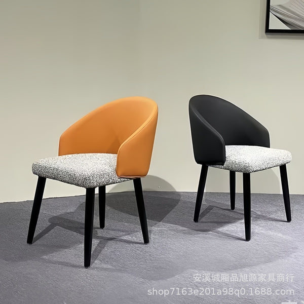 Nordic Home Designer Solid Wood Dining Chair Sample Room High-end Leather Backrest Chair Hotel Restaurant Dining Chair Dining Stool