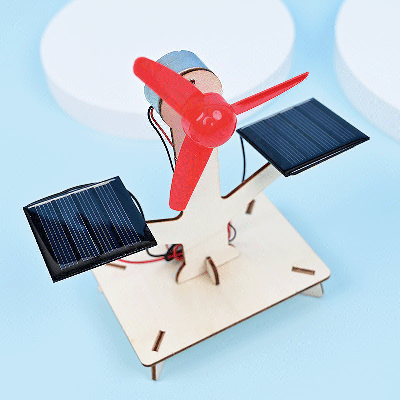 Solar electric fan children's technology production gizmo primary school students educational science small experiment teaching aids material package